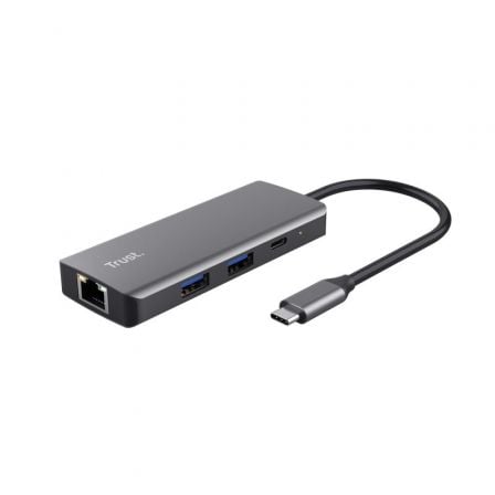 Docking USB Tipo-C Trust Dalyx/ 2xUSB/ 2xUSB Tipo-C/ 1xHDMI/ 1xRJ45/ Gris_0