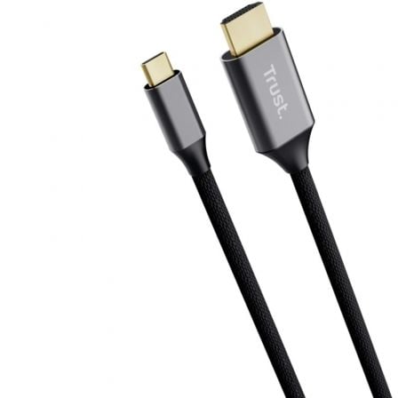 Cable Conversor HDMI 4K Trust CALYX/ USB Tipo-C Macho - HDMI Macho/ 2m/ Gris_0
