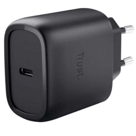 Carregador Trust MAXO 45W USB-C GAN / Plástico Reciclado 50% / Preto / 25521_0