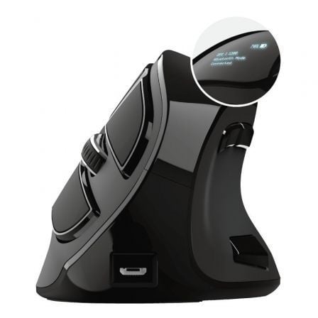 Ratón Ergonómico Trust Voxx / Preto / Hasta 2400 DPI