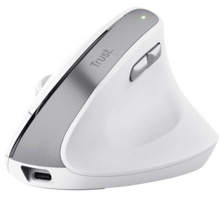 Ratón Ergonómico Inalâmbrico Trust / Bayo II / Batería recargable / Até 2400 DPI / Branco