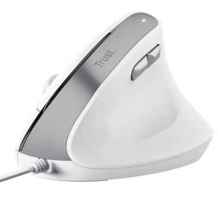 Ratón Ergonómico Trust / Até 2400 DPI / Branco / 25397