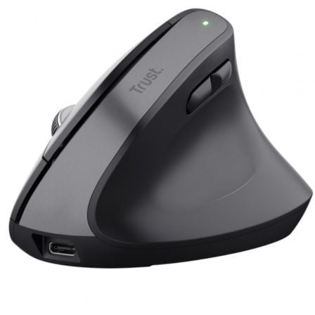 Ratón Ergonómico Inalâmbrico Trust / Preto / Bayo+ / Batería Recargável / Até 2400 DPI