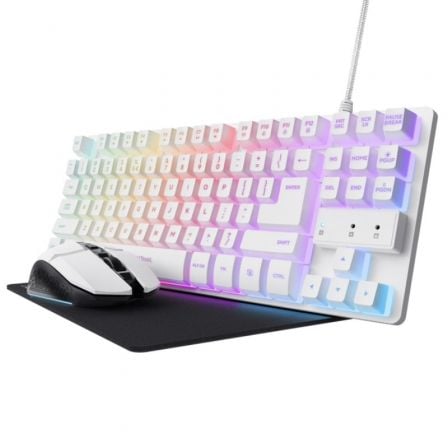 Pack Gaming Trust Gaming GXT 794W/ Teclado RGB + Ratón RGB + Alfombrilla_0