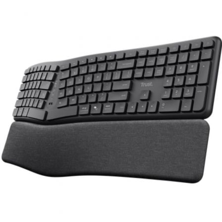 Teclado Inalámbrico por Bluetooth Trust Keyra Multidispositivo Ergonómico_0