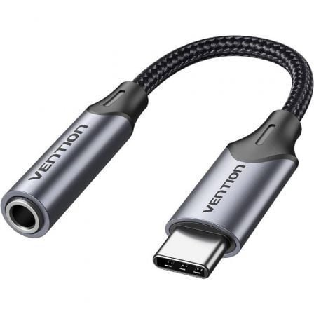 Adaptador Audio Vention BGMHA/ Jack 3.5 Hembra - USB Tipo-C Macho/ 10cm/ Gris_0