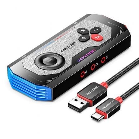 Tarjeta de Sonido Gaming con Amplificador Vention CVAB0/ USB Tipo-C Macho - 3xJack 3.5 Hembra_0