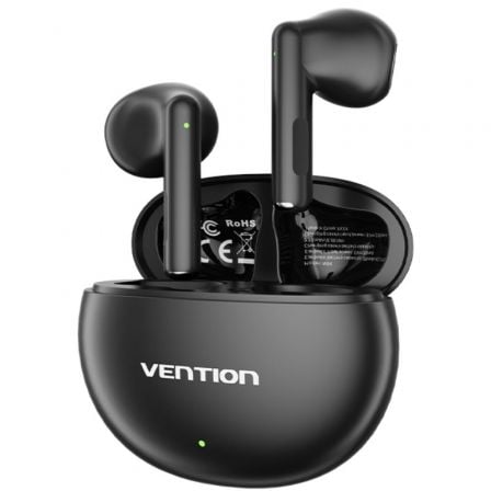 Auriculares Bluetooth Vention / Estuche de Carga / Autonomia 6h / Preto / ELF 06 NBKB0