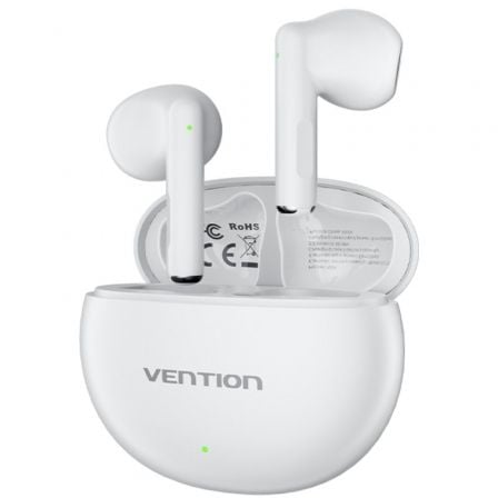 Auriculares Bluetooth Vention ELF 06 NBKW0 con estuche de carga/ Autonomía 6h/ Blancos_0
