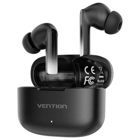 Auriculares Bluetooth Vention ELF E04 NBIB0 con estuche de carga/ Autonomía 6h/ Negros_0