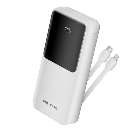 Powerbank 20000mAh Vention FHPW0/ 22.5W/ Blanca/ Incluye Cable USB TIpo-C y Lightning_0