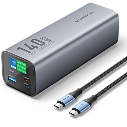 Powerbank 27000mAh Vention FHVH0/ 140W/ Gris/ Incluye Cable USB Tipo-C y Lightning_0