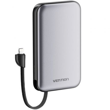 Powerbank 10000mAh Vention I12IA/ 20W/ Negra/ Incluye Cable USB Tipo-C y Lightning_0
