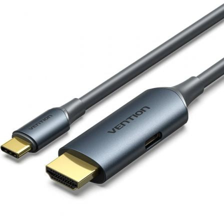 Cable Conversor HDMI 2.0 4K Vention ABLHG/ USB Tipo-C Macho - HDMI Macho/ USB Tipo-C PD 1.5m/ Gris_0