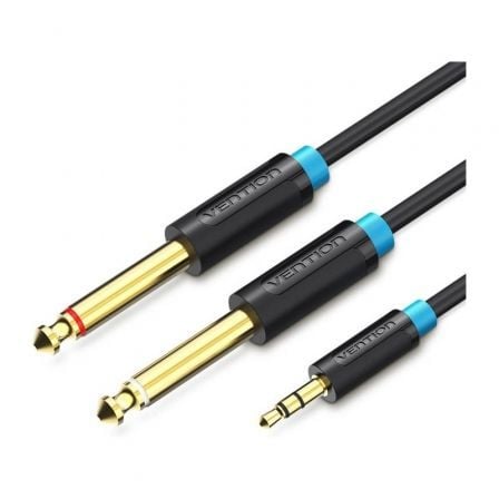 Cable Estéreo Vention BACBG/ Jack 3.5 Macho - 2x Jack 6.5 Macho/ 1.5m/ Negro_0