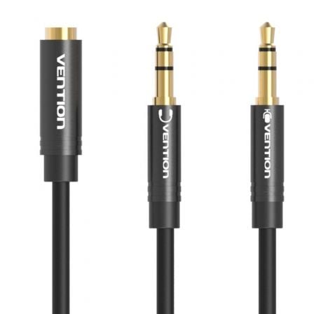 Cable Audio 2x 3.5mm Male to 3.5mm Female Vention BBOBY 0.3m (black)_0