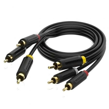 Cable Estéreo Vention BCABH/ 3x RCA Macho - 3x RCA Macho/ 2m/ Negro_0