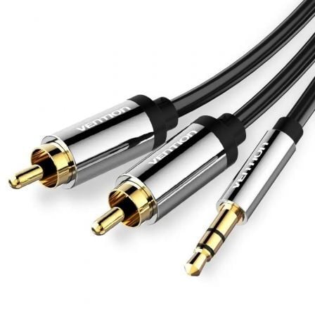 Cable Estéreo Vention BCFBF/ Jack 3.5 Macho - 2x RCA Macho/ 1m/ Negro_0