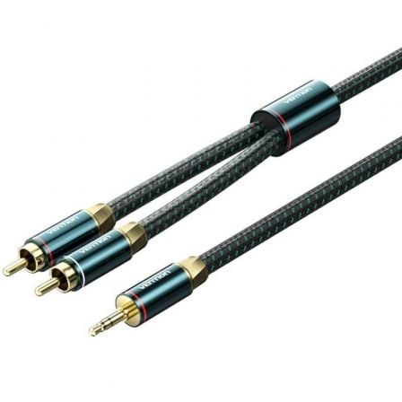 Cable Audio Vention BCSGF/ 2x RCA Macho - Jack 3.5 Macho/ 1m/ Verde y Negro_0