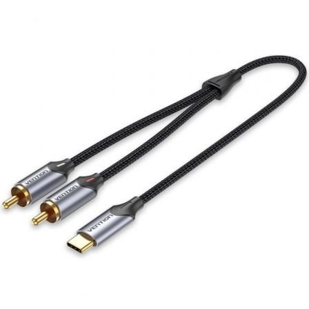 Cable Conversor Vention BGUHF/ 2x RCA Macho - USB Tipo-C Macho/ 1m/ Gris_0