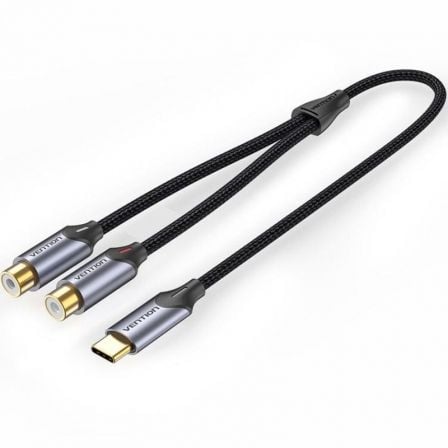 Cable Conversor Vention BGVHD/ 2x RCA Hembra - USB Tipo-C Macho/ 50cm/ Gris_0