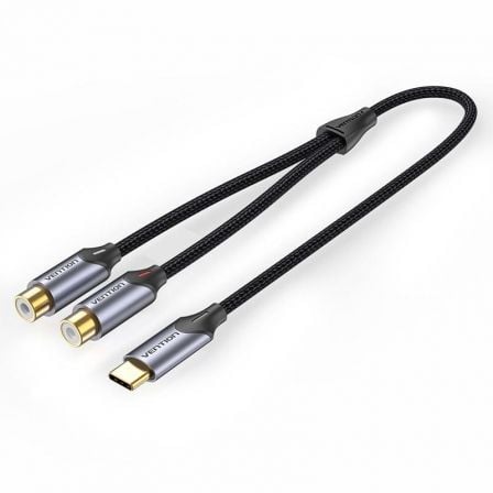 Cable Conversor Vention BGVHG/ 2x RCA Hembra - USB Tipo-C Macho/ 1.5m/ Gris_0
