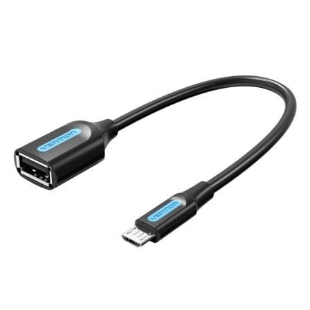 Cabo USB 2.0 Vention / MicroUSB Macho - USB Hembra / 15cm / Preto / VEN-CAB_CCUBB