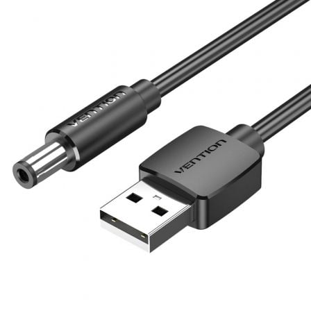 Cabo de Alimentação Vention / DC 5.5mm Macho / 1m / Preto / VEN-CAB_CEYBF