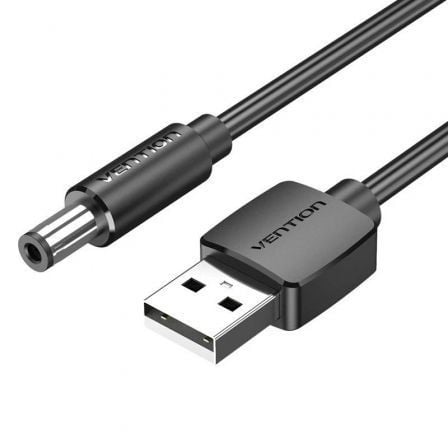 Cabo Alimentação Vention / DC 5.5mm Macho / 1.5m / Preto / VEN-CAB_CEYBG