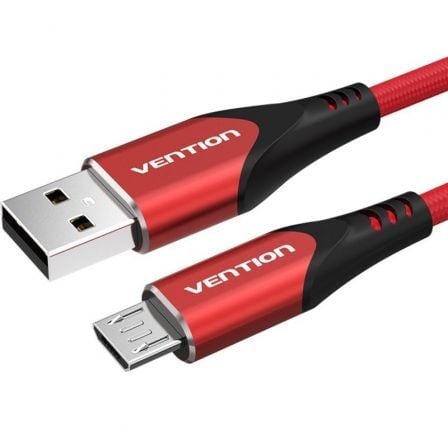 Cable USB 2.0 Vention COARF/ USB Macho - MicroUSB Macho/ Hasta 60W/ 480Mbps/ 1m/ Rojo_0
