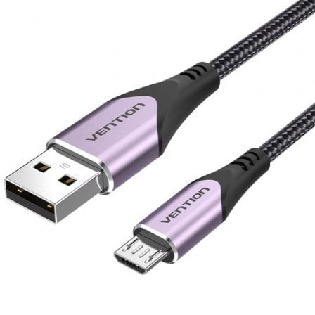 Cable USB 2.0 Vention COAVG/ USB Macho - MicroUSB Macho/ Hasta 60W/ 480Mbps/ 1.5m/ Purpura_0