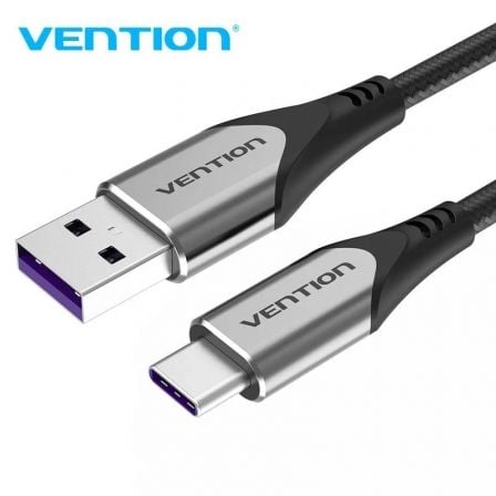 Cable USB 2.0 Tipo-C Vention COFHF/ USB Tipo-C Macho - USB Macho/ Hasta 100W/ 480Mbps/ 1m/ Gris_0