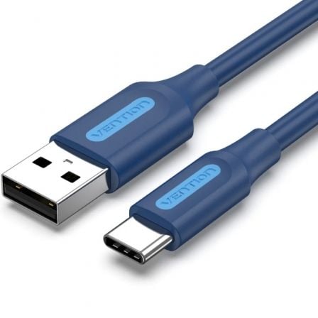 Cable USB 2.0 Tipo-C Vention COKLF/ USB Tipo-C Macho - USB Macho/ Hasta 60W/ 480Mbps/ 1m/ Azul_0