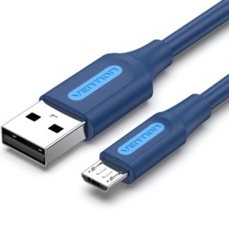 Cable USB 2.0 Vention COLLF/ USB Macho - MicroUSB Macho/ Hasta 60W/ 480Mbps/ 1m/ Azul_0