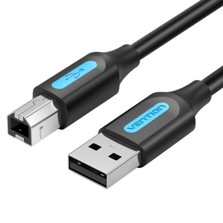 Cable USB 2.0 Impresora Vention COQBN/ USB Tipo-B Macho - USB Macho/ 480Mbps/ 15m/ Negro_0
