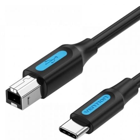 Cabo USB 2.0 Vention CQUBG / USB Tipo-B Macho / USB Tipo-C Macho / 480Mbps / 1.5m / Preto