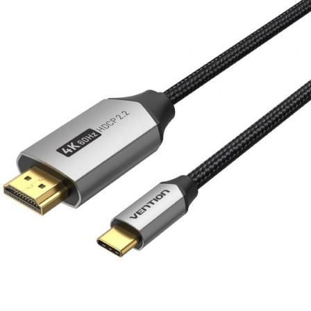 Cabo Conversor HDMI 2.0 4K Vention / USB Tipo-C Macho para HDMI Macho / 1m / Preto / VEN-CAB_CRBBF