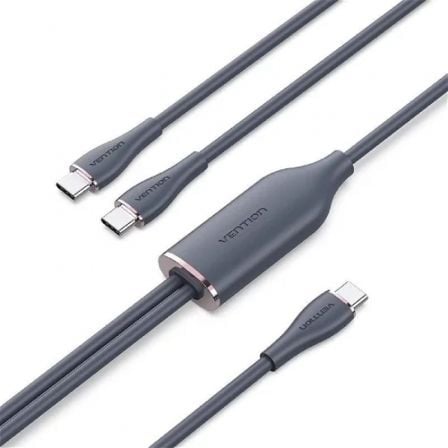 Cabo USB 2.0 Tipo-C Vention CTMBG / Preto / 2 x USB Tipo-C Macho / 100W / 480Mbps / 1.5m