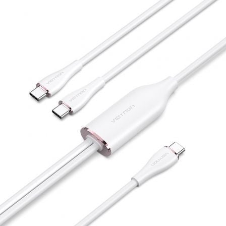 Cabo USB 2.0 Tipo-C Vention / Branco / 1.5m / 100W / 480Mbps / CTMWG