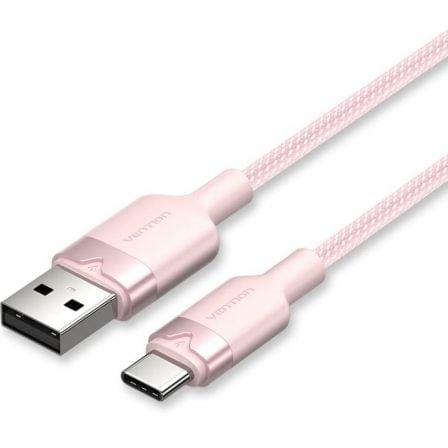 Cable USB 2.0 Tipo-C Vention CTNPH/ USB Tipo-C Macho - USB Macho/ Hasta 60W/ 480Mbps/ 2m/ Rosa_0
