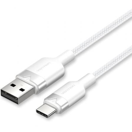 Cable USB 2.0 Tipo-C Vention CTNWF/ USB Tipo-C Macho - USB Macho/ Hasta 60W/ 480Mbps/ 1m/ Blanco_0