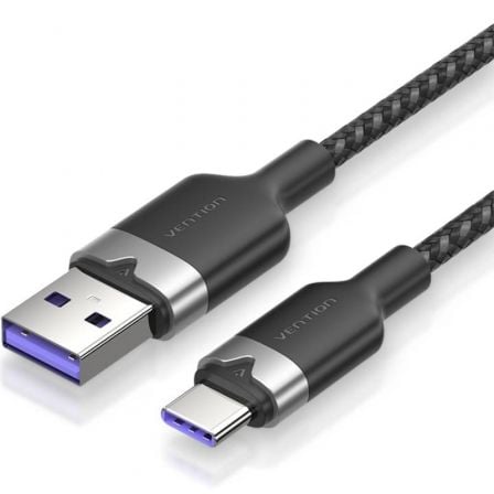 Cable USB 2.0 Tipo-C Vention CTOBF/ USB Tipo-C Macho - USB Macho/ Hasta 100W/ 480Mbps/ 1m/ Negro_0