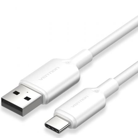 Cable USB 2.0 Tipo-C Vention CTQWF/ USB Tipo-C Macho - USB Macho/ Hasta 60W/ 480Mbps/ 1m/ Blanco_0