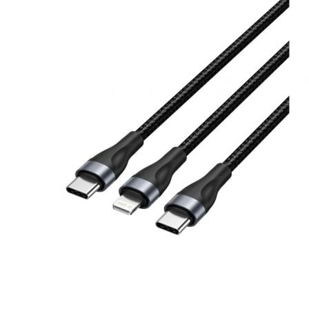Cable USB Tipo-C Vention H17BAV/ USB Tipo-C Macho - Lightning Macho/ USB Tipo-C Macho/ 60W/ 480Mbps/ 1.2m/ Negro_0