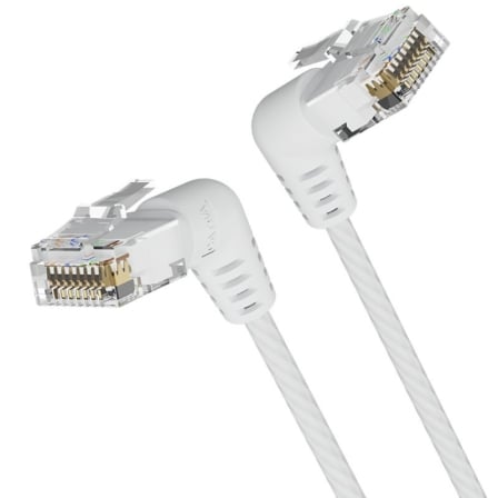Cable de Red RJ45 UTP Vention IBOWI Cat.6A/ 3m/ Cabeza Rotatoria 360º/ Blanco_0