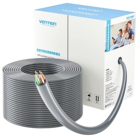 Bobina de Cable RJ45 UTP Vention IJCH305 Outdoor Patch Cat.5e/ 305m/ Gris_0