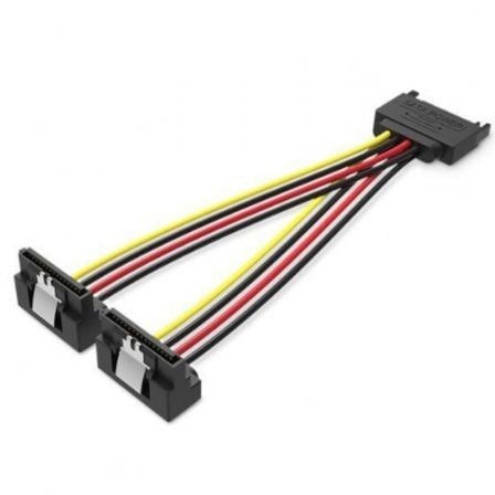 Cable Alimentación Vention KDBBB/ SATA Macho - 2x SATA Hembra/ 15cm/ Negro_0