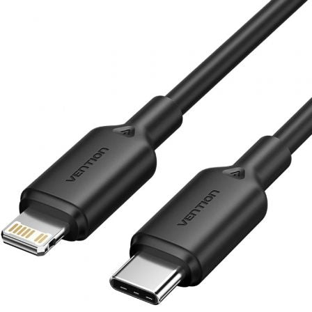 Cabo USB 2.0 Tipo-C Vention / Até 27W / 1m / Preto / LAKBF