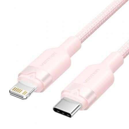 Cable USB Tipo-C Lightning Vention LALPF/ USB Tipo-C Macho - Lightning Macho/ 27W/ 480Mbps/ 1m/ Rosa_0