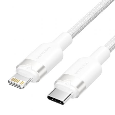 Cable USB Tipo-C Lightning Vention LALWH/ USB Tipo-C Macho - Lightning Macho/ 27W/ 480Mbps/ 2m/ Blanco_0